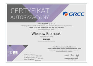 Certyfikat Gree